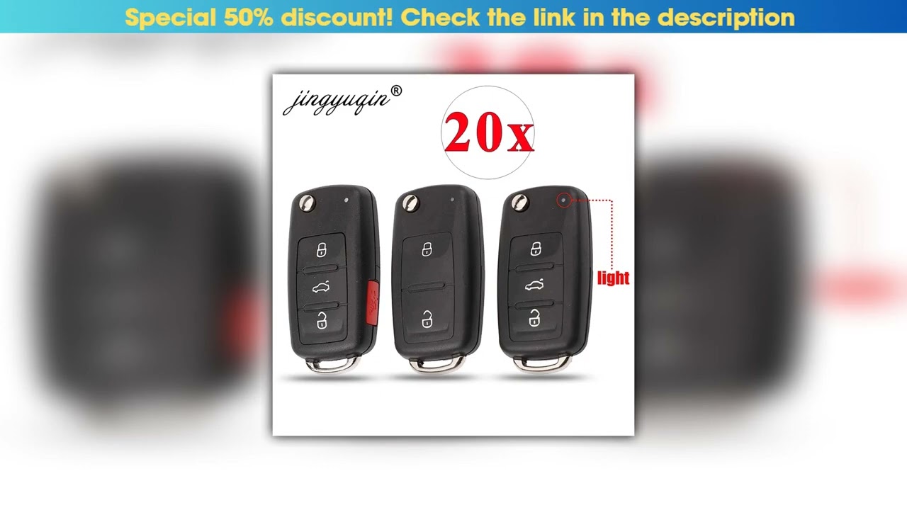 Unboxing jingyuqin 20pcs/lot Flip Key Case For New VW Transporter Polo GOLF 202AD 202H Folding Remo