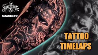 COMO HACER TATUAJE REALISTA tatuaje realismo TIMELAPSE tutorial/ TATTOO REALISTIC ZEUS