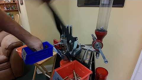 Lee APP Decapping brass with manual case feeder.