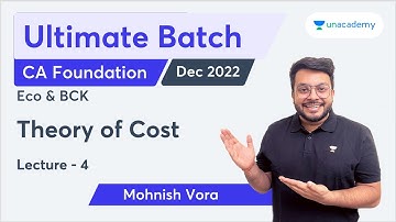 L4 | Theory of Cost | Economics Chapter 3 | Mohnish Vora | Unacademy CA Foundation