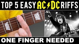 TOP 5 | EASY | AC/DC | RIFFS | ONE FINGER NEEDED! screenshot 1