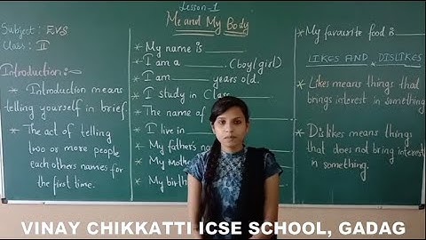 CLASS 2 | EVS | CHAPTER 1 | ME AND MY BODY