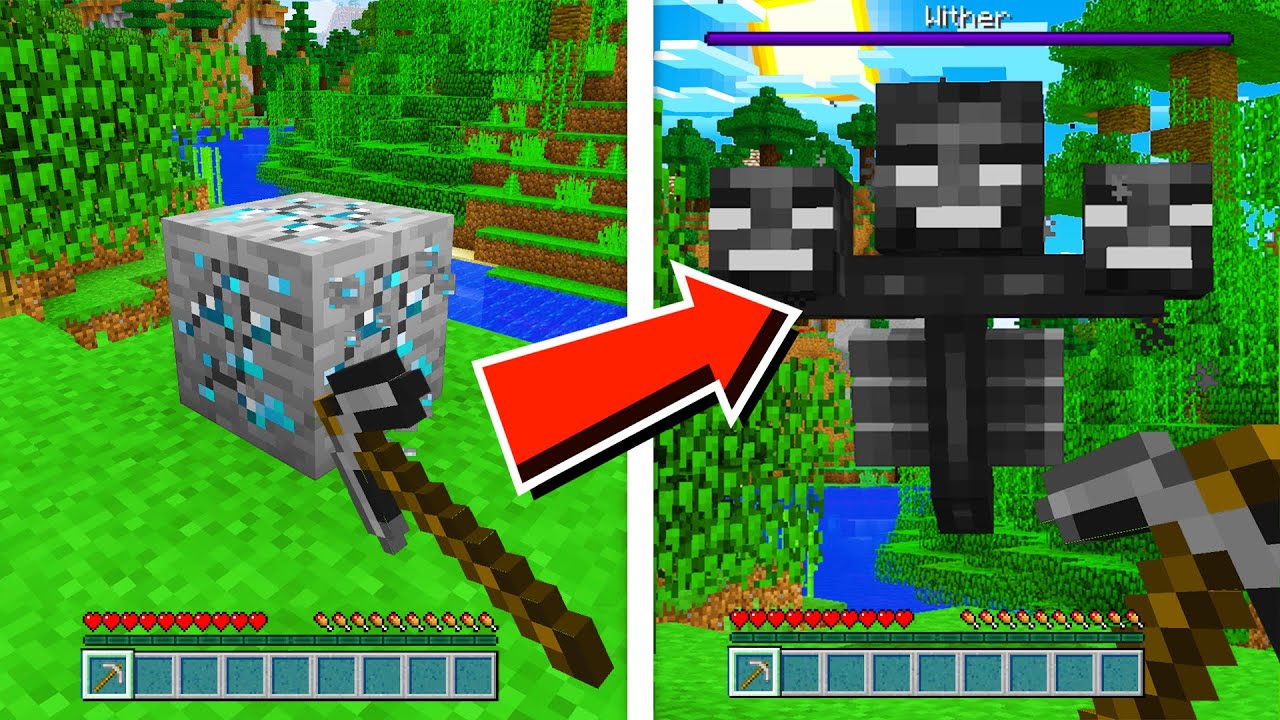 Minecraft but when I break a block a RANDOM MOB spawns... - YouTube