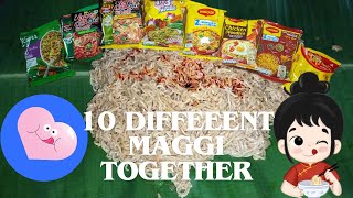 10 DIFFEEENT MAGGI TOGETHER|TASTE CHALLENGE|Flavour Ever Buddy #maggi #food #challenge #tasty #viral