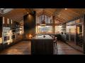 "The Dolomite Obsidian Hearth" Modern Kitchen Alpine Chalet #interiordesign