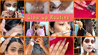 Simple Festive Glow up Routine at home 💫 Hair, Nails, Face, bodycare 🌸