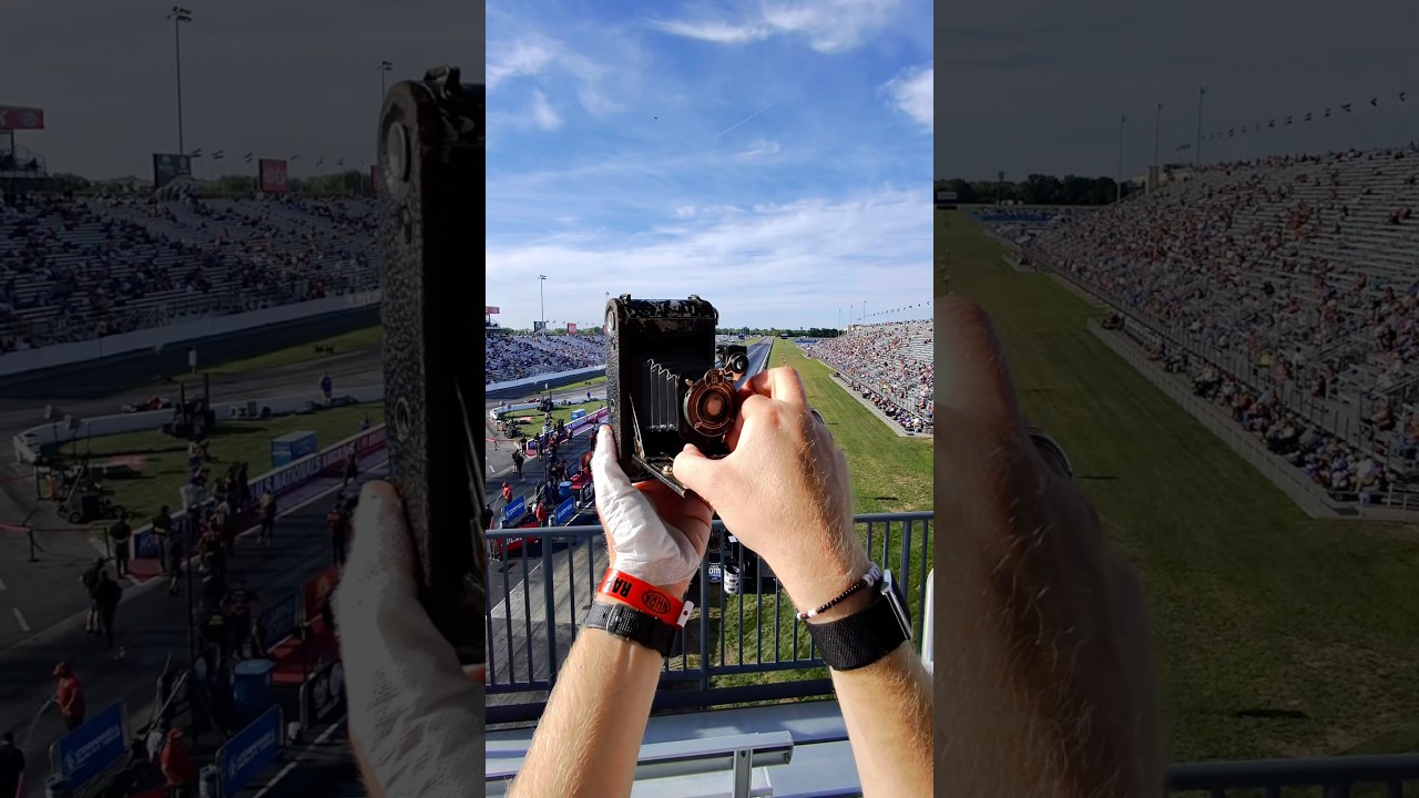 Снимаю дрэг-рейсинг на 100-летнюю камеру 🏎️🎞️ 