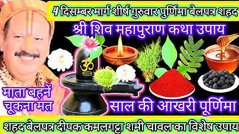 4 दिसंबर गुरुवार मार्गशीर्ष पूर्णिमा के दिन 1 धतूरा और 1 लोटा जल वाला उपाय जरुर करें |pradeep mishra