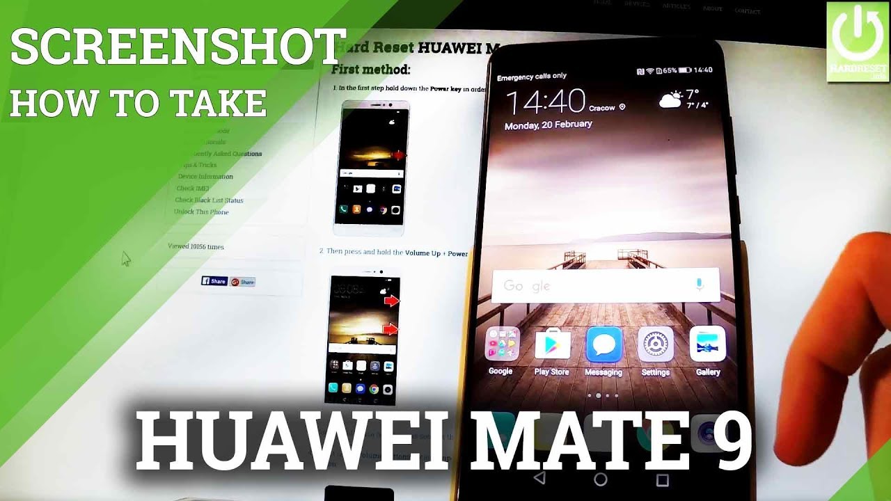 How to Take Screenshot on HUAWEI Mate 9 - Capture Screen / Edit Picture - YouTube