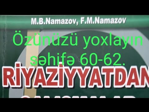 Özünüzü yoxlayın.ll fəsil.Namazov çalışmalar 7 ci sinif.