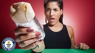 Fastest time to eat a burrito! - Guinness World Records