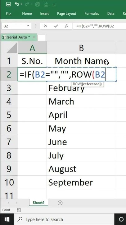 Automatic Serial Generator in Excel - YouTube