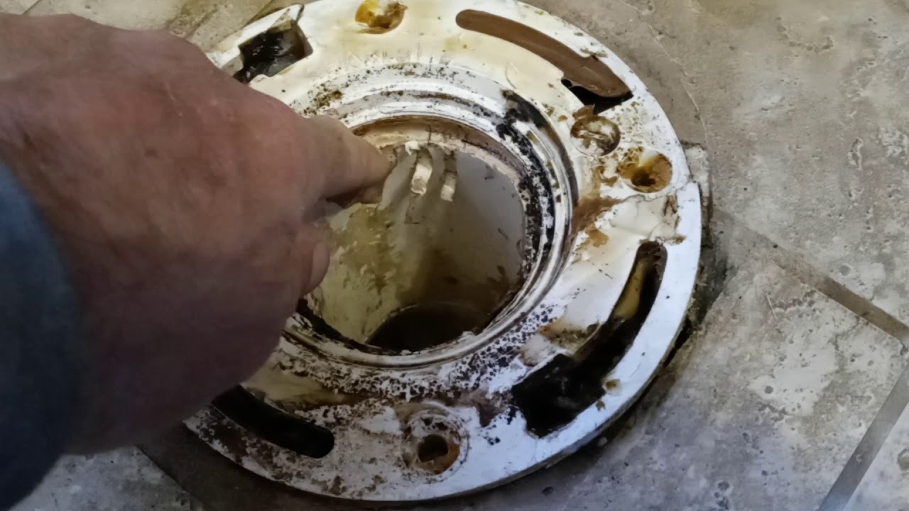 Replacing a Toilet Flange on a Tile/ Concrete Floor (Part 1) - YouTube