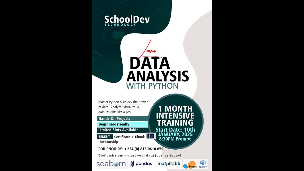 SIMPLIFIED DATA ANALYSIS WITH PYTHON DAY 6 CLASS 3 - YouTube