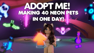 MAKING 40+ NEON PETS in ONE DAY Using Aging potions in Adopt me! #roblox #adoptme screenshot 2