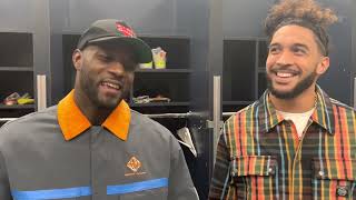 49ers locker room celebration: Talanoa Hufanga and Tashaun Gipson insist on interview together