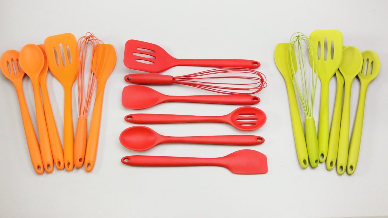 6pc Farberware Silicone Oversized Nonstick Kitchen Utensils Set - YouTube