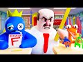 Blue vs barrys at school rainbow friends animation