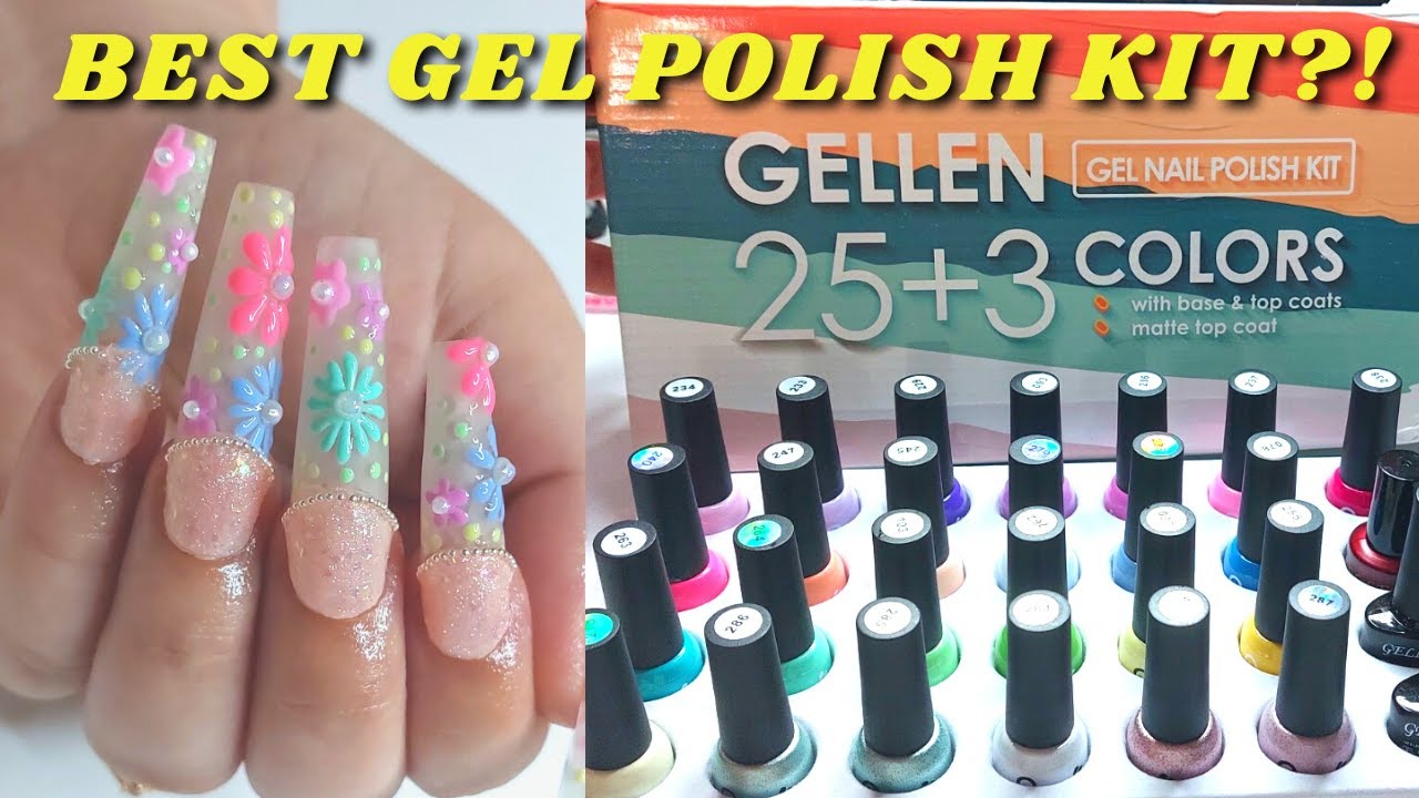 Gellen Gel Tips Nail Extension Kit Coffin False Nail Tips with Nail Glue  Gel Kit, Fake Nails Kit with Base & Top Coat and LED Nail Lamp, Easy Diy  Fast Extension Manicure