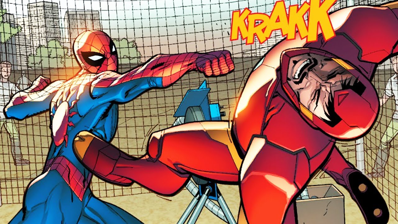Человек-паук ударил Железного человека за оскорбления Питера Паркера