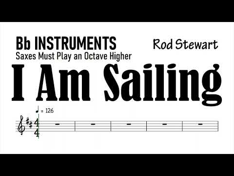 I Am Sailing Bb Instruments Sheet Music Backing Track Play Along Partitura