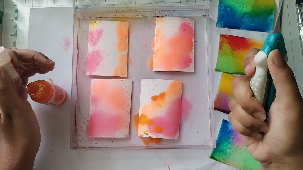 Test : ACRYLIC SPRAY PAINT d'Action sur des ATC (mon avis)