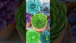 Make succulents this summer with this easy paper craft tutorial! #paperflower #diy #papercrafts