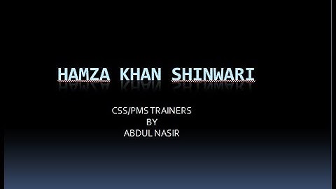 LECTURE NO.8 PASHTO (CSS/PMS) HAMZA KHAN SHINWARI
