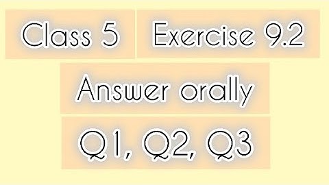 Class 5th|Mathematics|Chapter 9 |Exercise 9.2|Answer orally| Perimeter and Area