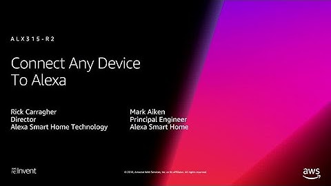 AWS re:Invent 2018: Home Skill API: Connect Any Device to Alexa & Control Any Feature (ALX315-R2)
