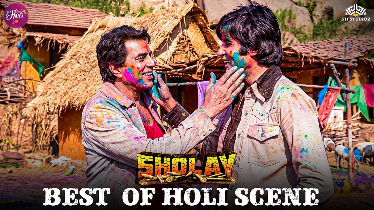 Rangon Mein Dosti Aur Pyaar! | Holi Special Scene | Sholay | Amitabh, Dharmendra, Hema Malini