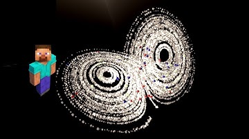 The Lorenz attractor simulated real-time in vanilla Minecraft