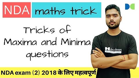 NDA Maths tricks || tricks for Maxima and Minima problems