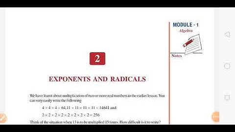 Nios 10. Maths. Chapter 2. exponents and radicals. Part 1