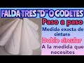 #35🧥FALDA 3D. CORTE Y CONFECCIÓN PASO A PASO.FALDA DOBLE CIRCULAR EN PIEZAS, A MEDIDA.