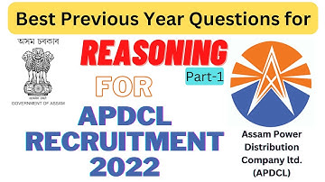 APDCL Recruitment 2022 | Important Reasoning Previous Year questions | Part-1#apdcl_recruitment_2022