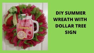 DIY Summer Wreath With Dollar Tree Sign