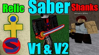 HOW TO GET SABER V1 & V2 In Blox Fruits - Roblox