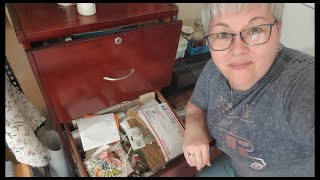 Let&#39;s sort this mess!  All kinds of journaling supplies in my file cabinet to sort today