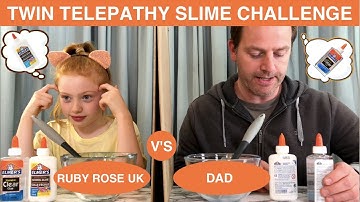 TWIN TELEPATHY SLIME CHALLENGE | DAD V’S DAUGHTER | RUBY ROSE UK