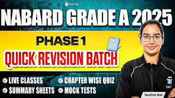 Quick Revision Batch for NABARD Grade A 2025 Preparation | NABARD Assistant Manager Online Course
