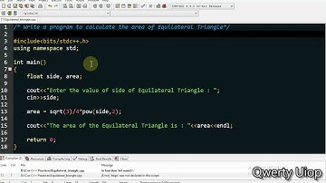 C++ program to calculate the Area of Equilateral Triangle || Program#2