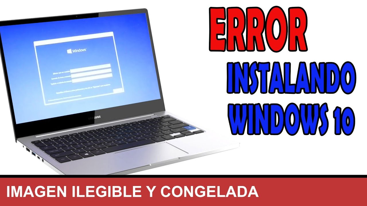 Error en la imagen al instalar Windows 10 pantalla se congela - YouTube