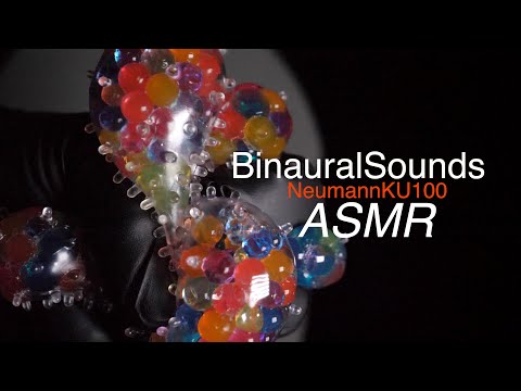 [ASMR]睡眠導入バイノーラルマイクの耳元でぷよぷよボールの音を聴かせる　睡眠　鼓膜　Binaural NeumannKU100