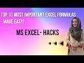 Top 10 Most Important Excel Formulas | Made Easy | MS Excel