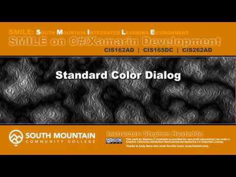 C#/Xamarin Cohort 04Q - Standard Color Dialogs