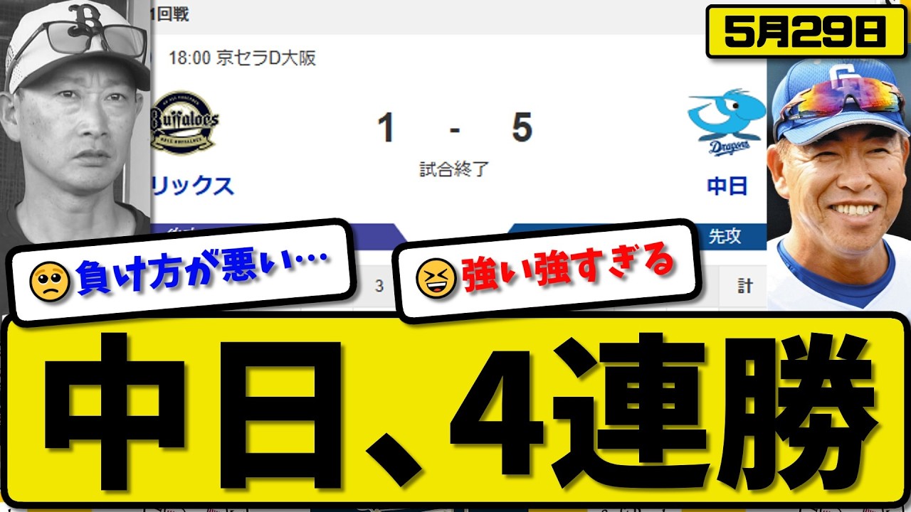 Central League 6th vs. Pacific League 2nd] Chunichi Dragons defeat