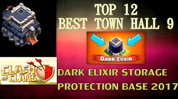 TOP 12 BEST TH9 DARK ELIXIR STORAGE PROTECTION FARMING BASE DESIGN | ANTI EVERYTHING 2017