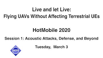 HotMobile 2020 - Live and let Live: Flying UAVs Without Affecting Terrestrial UEs