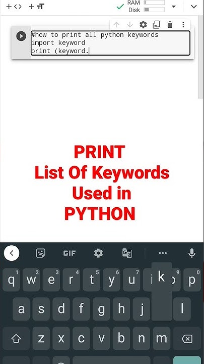 Python 3 || How to print list of keywords used in python | #python # ...